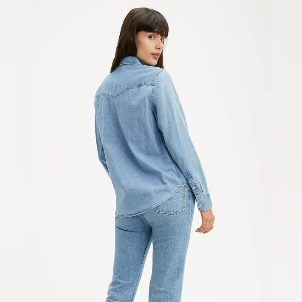 Levi’s essential western denim tailored fit shirt size M - Picture 3 of 12
